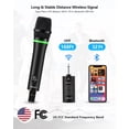 thumbnail image 2 of Bietrun Wireless Microphone Rechargeable, 168FT Range Bluetooth Microphone Wireless (Work 7 hrs) with 1/4'' Output, UHF Metal Handheld Dynamic Mic for Karaoke Machine/PA System/Speaker/Church/Wedding, 2 of 8