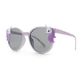 thumbnail image 2 of Girls Plastic Unicorn Charm Thin Plastic Round Horn Rim Sunglasses Purple, 2 of 4