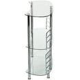 thumbnail image 4 of Mango Steam Contemporary Home Bar Liquor Table | Modern Clear Tempered Glass Shelves | 41" H x 47" L x 13.6" D, 4 of 11