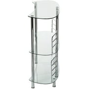 Mango Steam Contemporary Home Bar Liquor Table | Modern Clear Tempered Glass Shelves | 41 H x 47 L x 13.6 D