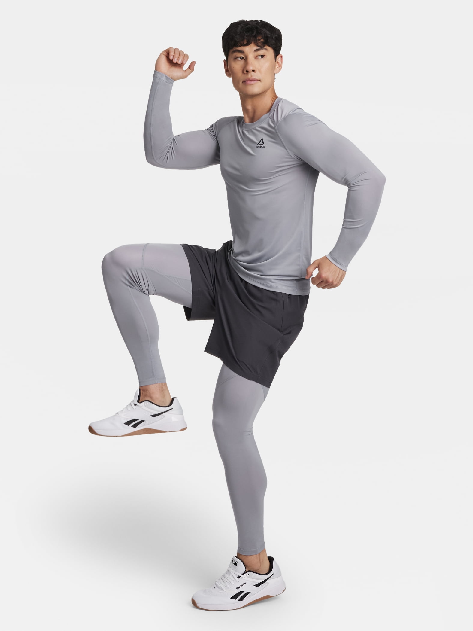 Reebok Men's and Big Men's Kinetic Compression Long Sleeve Top, Sizes XS-5XL