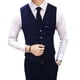 thumbnail image 5 of Chaleco de traje Skymirror para hombre, cuello en V, sin mangas, color liso, corte entallado, cárdigan de un solo pecho, abrigo formal de negocios, abrigo de boda para novio, 5 of 8