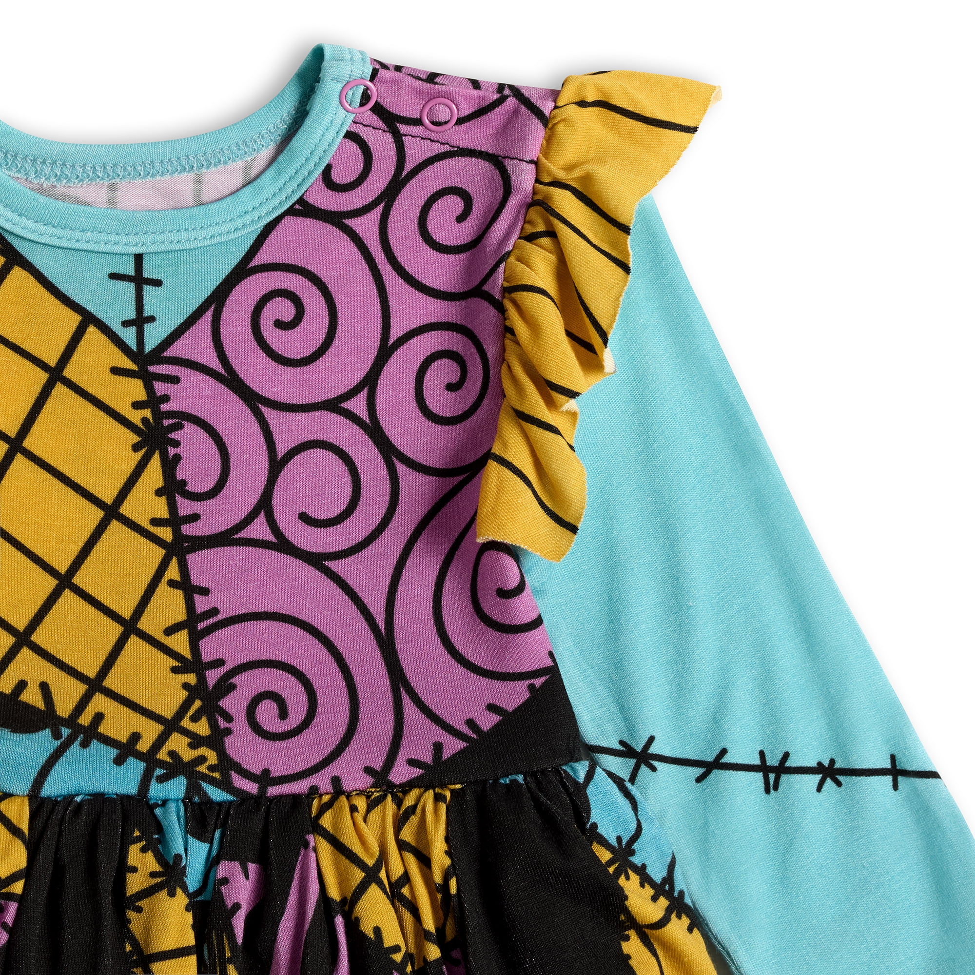 Nightmare Before Christmas Baby Girls Cozy and Comfortable Viscose Cosplay Dress, Sizes 0/3M-24M