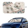thumbnail image 2 of Xixirimido Car Windshield Sun Shade Universal Fit for SUV Truck Sedan Auto Front Window Sunshade Sun Visor Block UV Rays Keep Cool Car Accessories, Dragonfly Boho Floral, 2 of 8