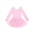 thumbnail image 2 of iiniim Kids Girls Shiny Long Sleeve Ballet Dance Tutu Dress Dancewear Gymnastics Skirted Leotard, 2 of 7