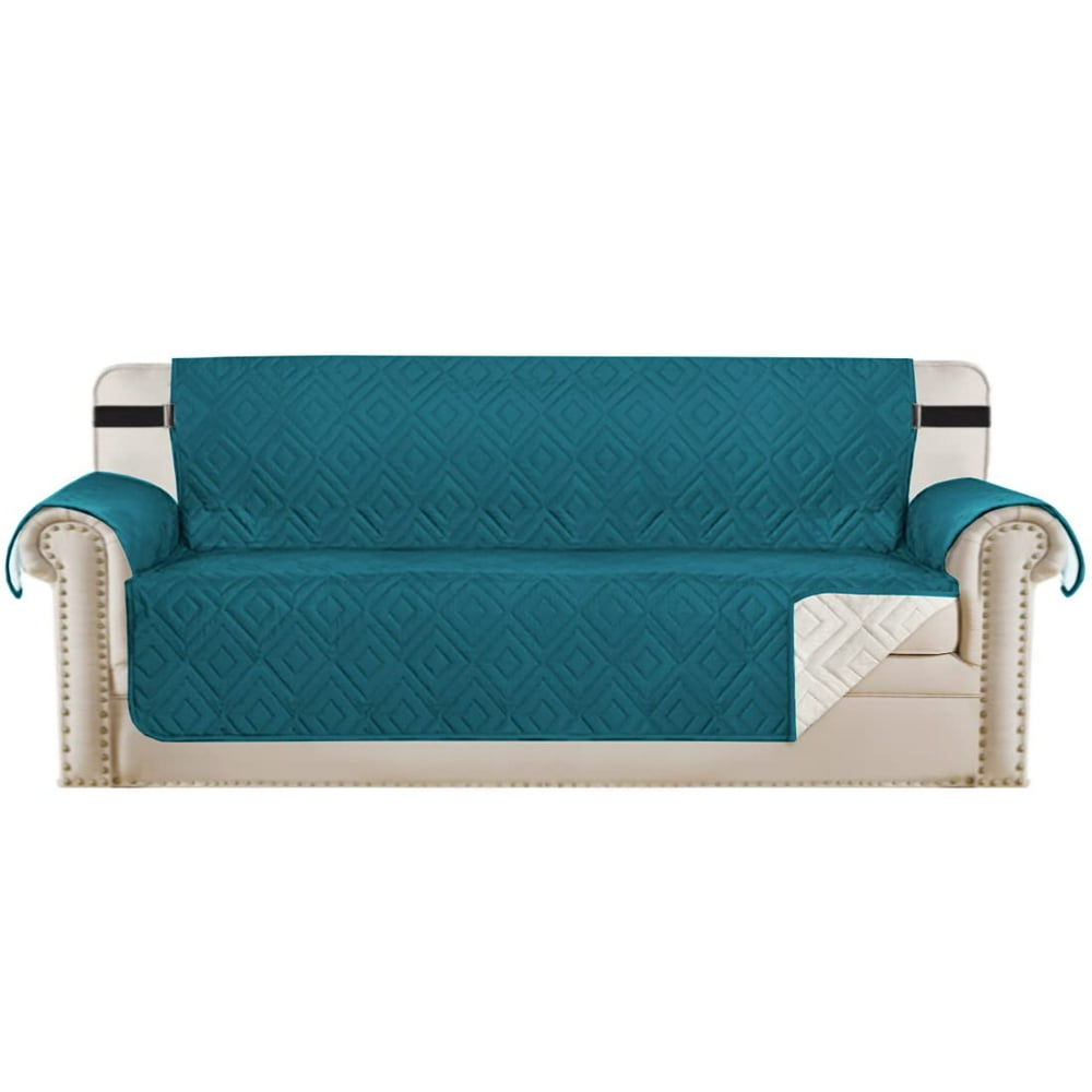 1Piece Upgraded Reversible Quilted Sofa Pet Cover Protector, Dark Teal