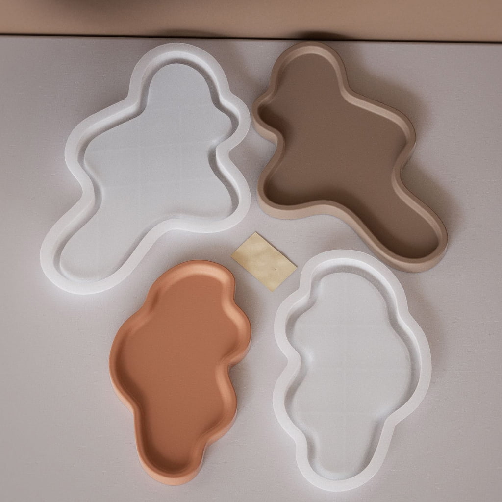 WINDLAND Stylish Resin and Concrete Tray Making with Sturdy Silicone Oval Molds