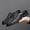 black, variant on Men's White Slip On Backless Mule Loafers, Round Toe Croc Embossed Split Cowhide Flat Casual Leather Shoes, 2026 Spring New Arrival