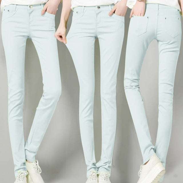 TINZ Women High Rise Fashion Jean Classic Solid Color Ankle Jeans Casual Regular Tight Fitting Jeans Tan Dress Pants for Women Drawstring Pants for Women