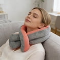 thumbnail image 6 of HEWANG Twist Memory Foam Travel Pillow, Flexible Travel Neck Pillow Airplane Pillows for Sleeping, Car, Travel Support, 45cm Neck Circumference (Pink), 6 of 7