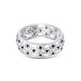thumbnail image 3 of AFFY Round Simulated Garnet Hollowing Flower Ring for Women 14K White Gold over Silver-11, 3 of 5