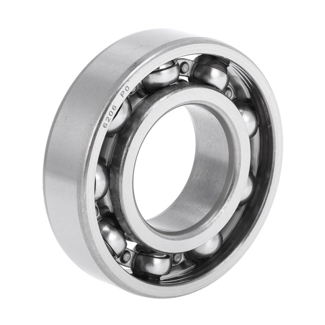 Rodamientos de bolas de ranura profunda Unique Bargains 6206 P0 30x62x16mm rodamientos lubricados tipo abierto tono plateado para patinete y patineta