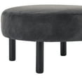thumbnail image 6 of BSHTI 27.56 Inch Plush Round Ottoman with Faux Rabbit Fur, Sturdy Solid Wood Legs for Living Room, Accent Seat & Footrest(Dark Gray), 6 of 8
