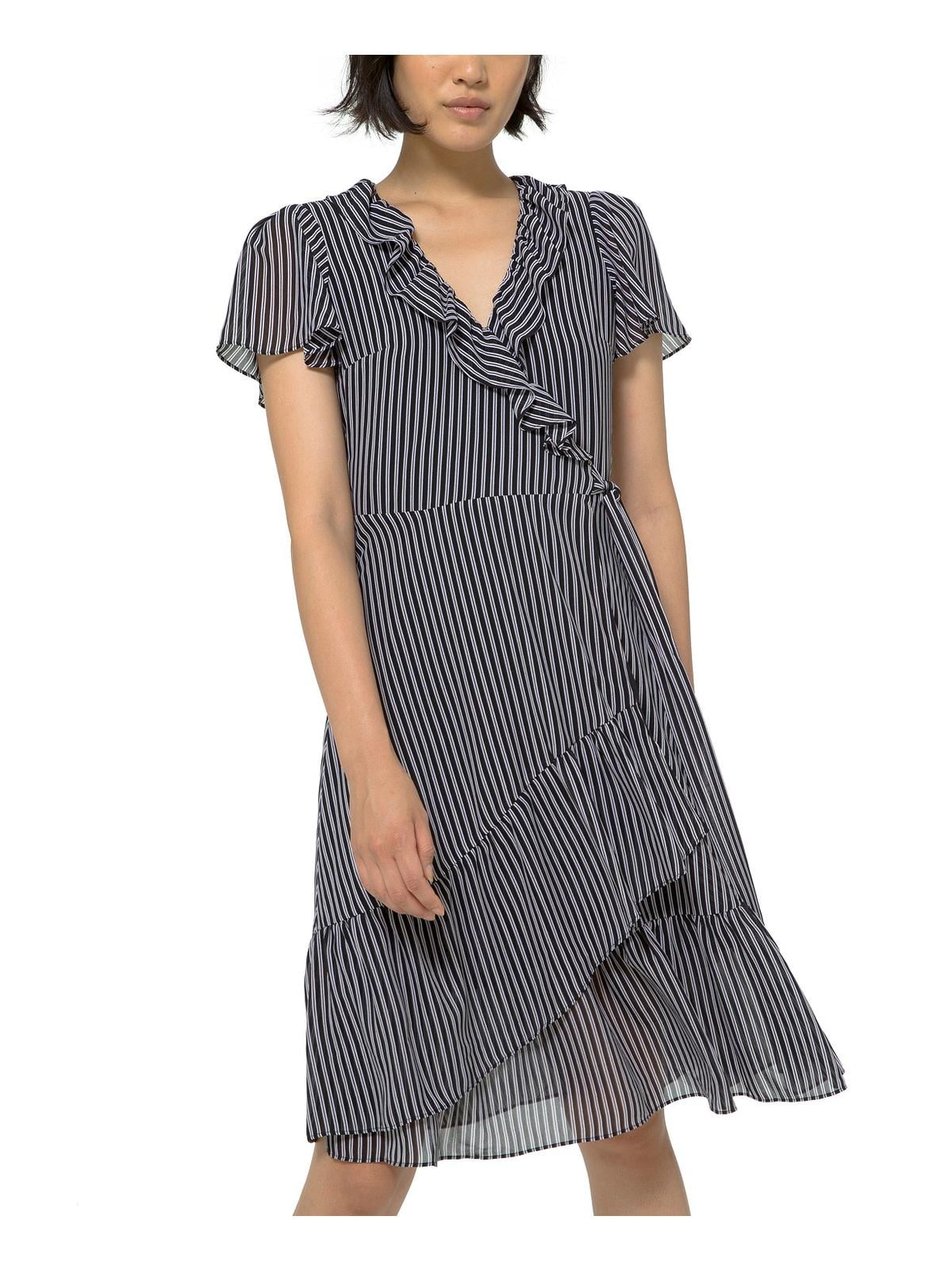 MICHAEL Michael Kors Womens Belted Short Wrap Dress B/W XL - Walmart.com