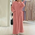 thumbnail image 7 of OSFVNOXV Flannel Nightgown for Women Long to Floor Soft Knit Sleep Shirts with Pockets,Long Sleeve Cold-Resistant Crewneck Pullover Sleepwear, 7 of 7