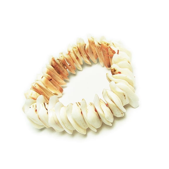 7.5 Inches Pale Pink Natural Shell Stretch Bracelet