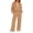 Camel #2, variant on Womens Two Piece Sets Work Wide Leg Sweatpants Matching Long Sleeve Zip Up Hoodies Lightweight Fall Trendy Sets with Pockets Black S