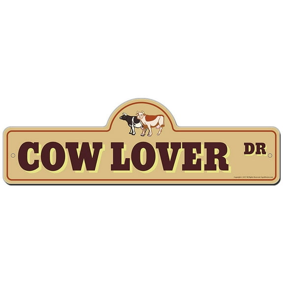 SignMission P-720 Cow Lover 20 x 7 in. Street Sign - Cow Lover