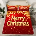 thumbnail image 2 of jejeloiu Merry Christmas Gold Stars Autumn Fall Leaves Twin Sheet Set,Lightweight Unisex Bedding,3-Piece, 2 of 7