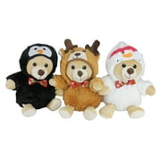 Northlight Teddy Bear Stuffed Animal Figures in Christmas Costumes - 8" - Set of 3