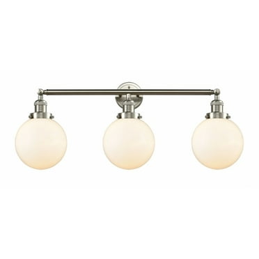 205-SN-G201-8-LED-Innovations Lighting-Large Beacon-10.5W 3 LED Bath Vanity in Industrial Style-32 Inches Wide by 14 Inches High   Brushed Satin