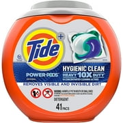 Tide Hygienic Clean Heavy 10x Duty Power PODS Laundry Detergent Pacs, Original, 41 count, For Visible and Invisible Dirt