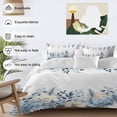thumbnail image 3 of Winter Eucalyptus Leaves Bedding Duvet Cover Set Queen Size 4 Pieces Winter Blue Teal Leaves Bedding Set with Zipper Closure, 1 Comforter Cover 90x92 Inches 1 Flat Sheet & 2 Pillow Cases, 3 of 7