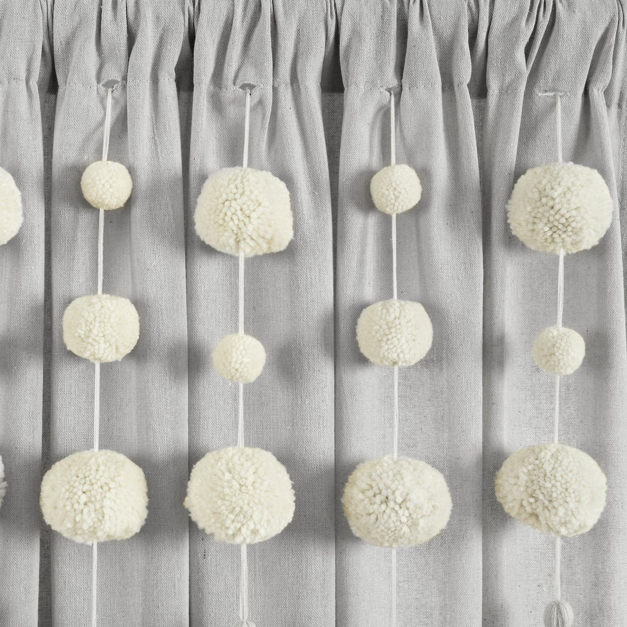 Lush Decor Boho Macrame Tassel Single Window Curtain Panel - Gray - 84 x 40