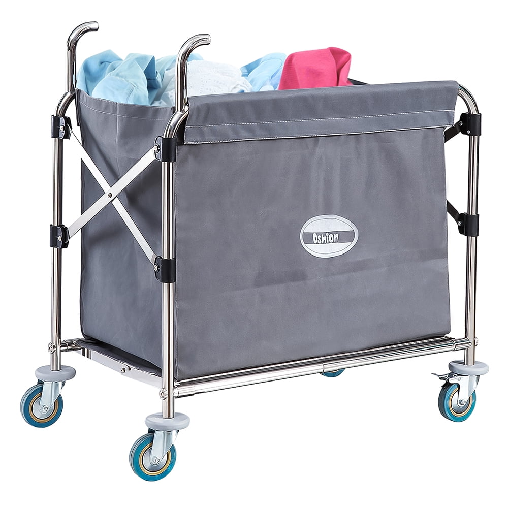 Details about   New Large Commercial Collapsible X-Cart Stainles Steel Cart Basket 330LB US 