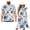 Chinoiserie Lotus, variant on Blue Circle Couples Matching Outfits Husban and Wife Clothing Mens Short Sleeve Summer Beach Shirt Size 2XL and Womens Midi V-neck Flowy Hawaiian Dress
