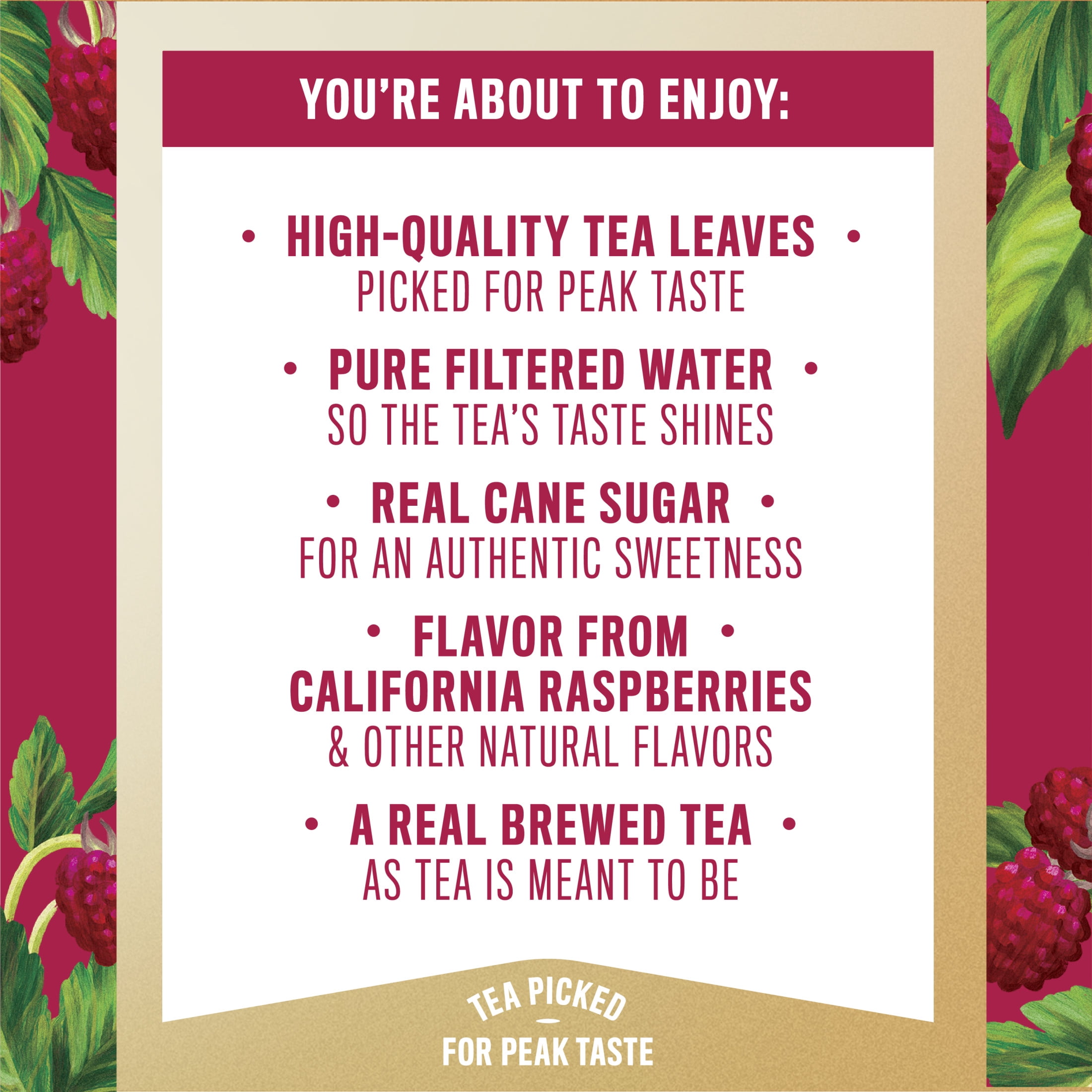 Gold Peak California Raspberry Iced Tea, Sweet Tea Bottle, 52 fl oz