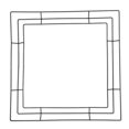thumbnail image 1 of Aro de corona cuadrado negro Anillo colgante navideño de bricolaje【40cm】, 1 of 2