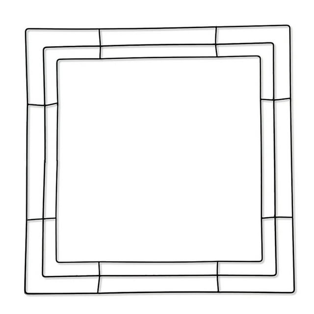 Aro de corona cuadrado negro Anillo colgante navideño de bricolaje【40cm】