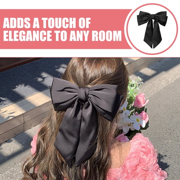 ibasenice Hair Ribbon Barrettes Cute Hair Barrettes for Women Black 1Pack