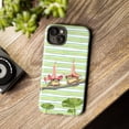 thumbnail image 6 of Cute Frogs with Pink Flower Hats Phone Case, Aesthetic Green Striped Cottagecore Indie Cover for iPhone 17 16 15 14 13 12 11 Plus Pro Max Mini, 6 of 6