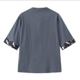 thumbnail image 2 of Camisas De Vestir Para Hombre Manga Corta Camisa de manga corta de algodón con cuello Vintage para hombre, ropa Tang, hebilla de placa, camisetas transpirables informales Hanfu para (Grey, 4XL), 2 of 3
