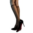 thumbnail image 2 of Women Sexy Aurora Polka Dot Mid-calf Stockings Transparent Oil Black Short Lace, 2 of 5
