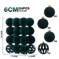 thumbnail image 3 of 24 Pcs Flocked Christmas Ornaments Balls Velvet Shatterproof Christmas Tree Decorations, 3 of 6