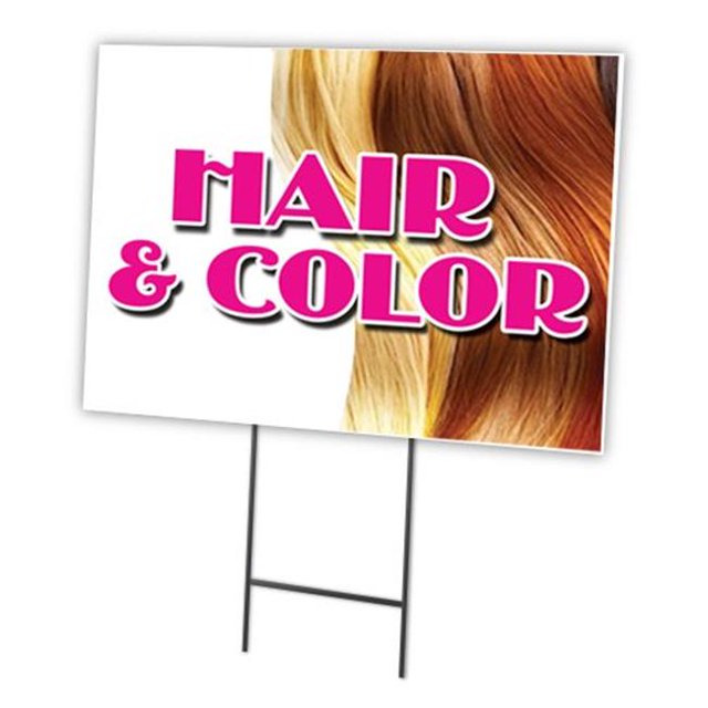 SignMission C-1824-DS-Hair & Color 18 x 24 in. Yard Sign & Stake - Hair & Color