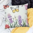 thumbnail image 2 of BANET Waterproof Spring Floral Pillow Covers Pink Tulip Flower Lavender Butterfly Throw Pillow Covers Outdoor Spring Summer Farmhouse Decorations Cushion Case Double Sided 24x24in, 2 of 5