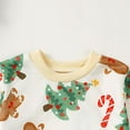 thumbnail image 5 of newwalpole Baby Girl Boy Christmas Clothes Letter Print Sweatshirt Romper Infant Long Sleeve Bubble Romper Winter Outfit Beige for Size 9-12 Months, 5 of 8