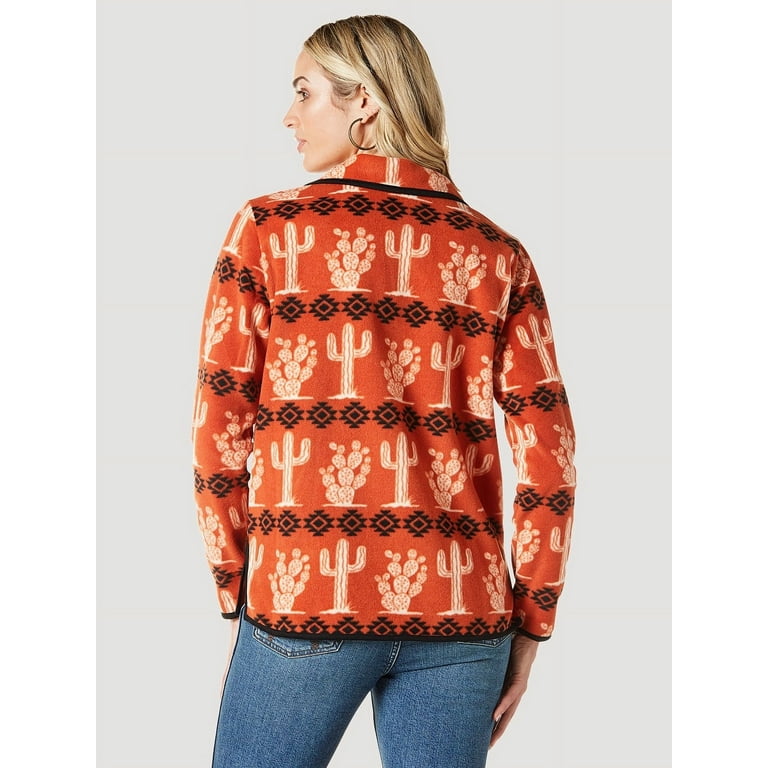 Vintage Pullover 112335656 Ladies Wrangler - - Fleece Orange Sweatshirt