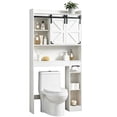 thumbnail image 4 of Ktaxon Farmhouse Over the Toilet Bathroom Storage Cabinet Space Saver, Washed White, 4 of 15