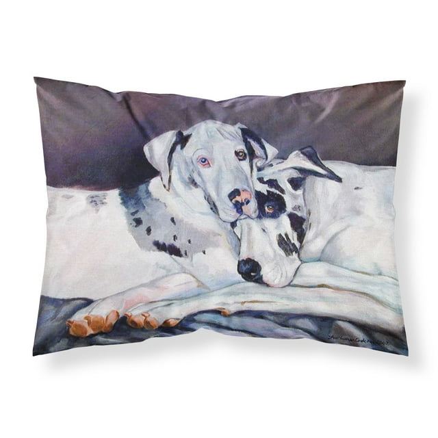 ""Caroline'S Treasures 7163Pillowcase Harlequin Natural Great Danes Tela Que Absorbe La Humedad Funda De Almohada Estándar Grande Multicolor""