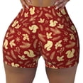 thumbnail image 2 of Uemuo Golden Squirrels Holiday Pattern Women Workout Impact Shorts Scrunch Butt Lifting Gym Shorts Seamless Booty Biker Shorts-Medium, 2 of 8