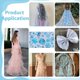 thumbnail image 5 of Tela de tul con estampado de copos de nieve grandes, 2 yardas, azul; tela de organza blanca transparente., 5 of 9