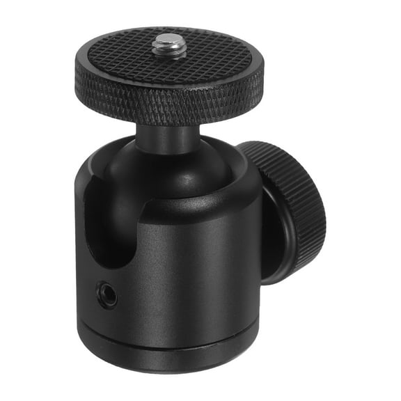 1/4" Mini Ball Head with 1/4" to 3/8" Screw, 360° Rotating Screw Tripod Mount Panoramic Ball Head DSLR Camera Mount Base Adapter Photograph for Phone Light Camera Loading 6.6lb