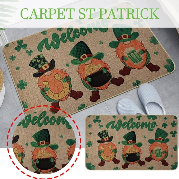 St. Patrick's Day Outdoor Rug Patricks Welcome Door Mats Home Carpets Decor Living Room Kitchen Decoration Party Festival Decorations For Bathroom Rugs Bedroom