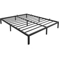 thumbnail image 1 of 8-pulgada heavy-duty metal queen marco de cama: no box spring required, noise-free, easy to assemble, negra, 1 of 7