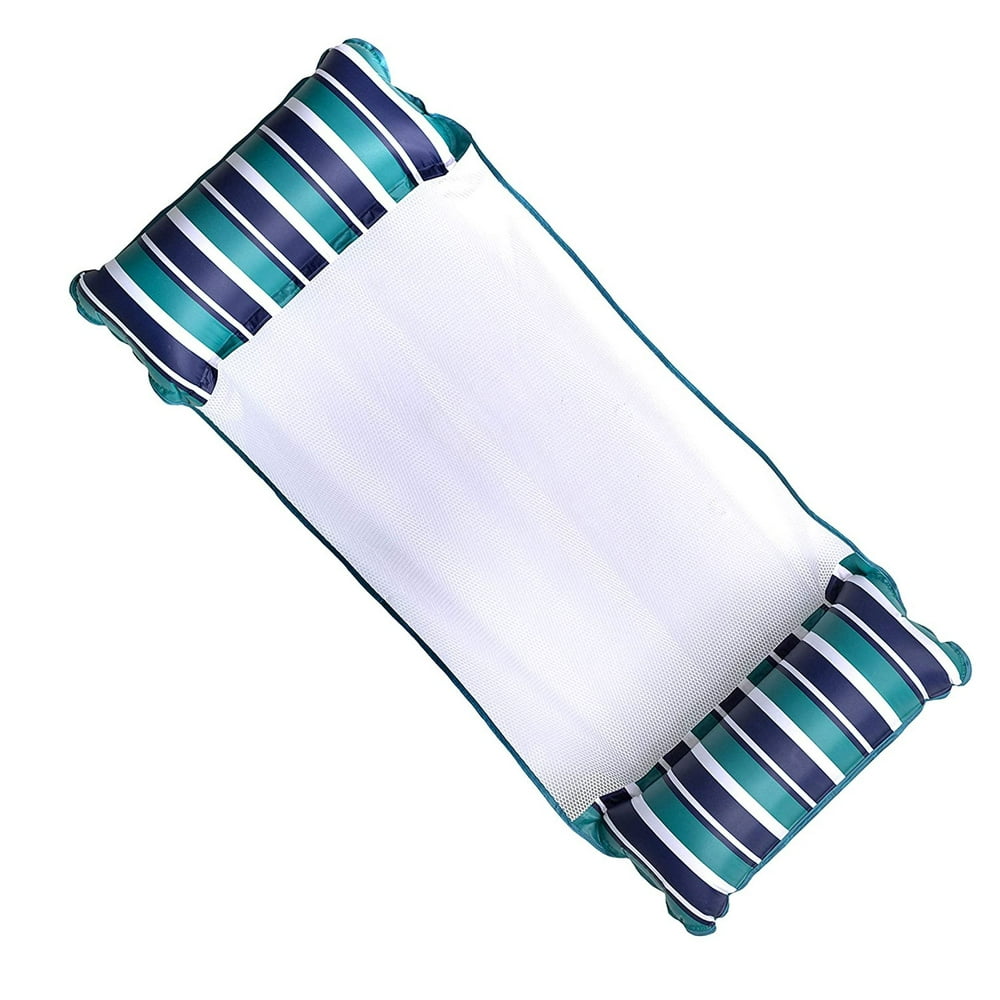Aqua Leisure Monterey XL Hammock 4 in 1 Inflatable Pool Float, Teal/Blue Stripe - Walmart.com 